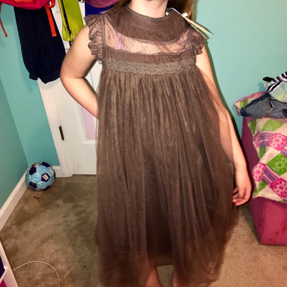 Brown mesh dress